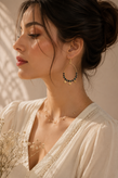 گوشواره زنانه اویزدار سبز درباری